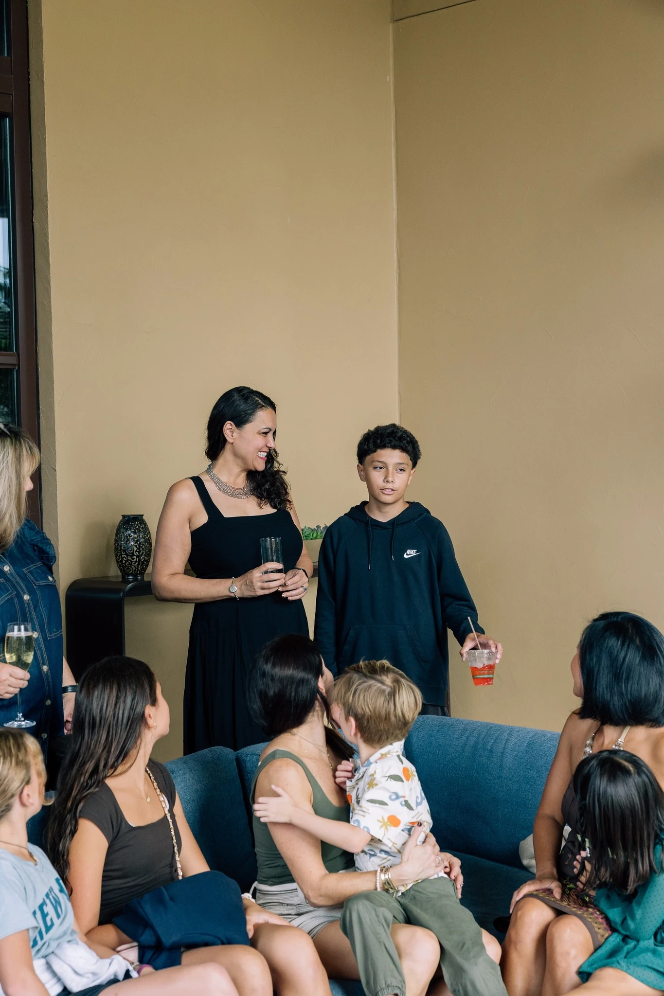 Chris gathered with family and community