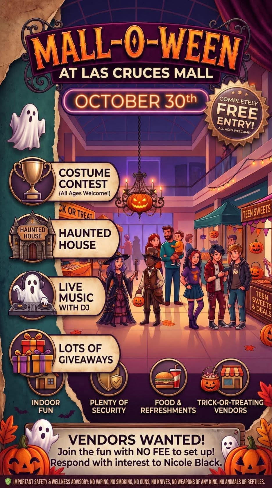 Mall-O-Ween at Las Cruces Mall event flyer for October 30